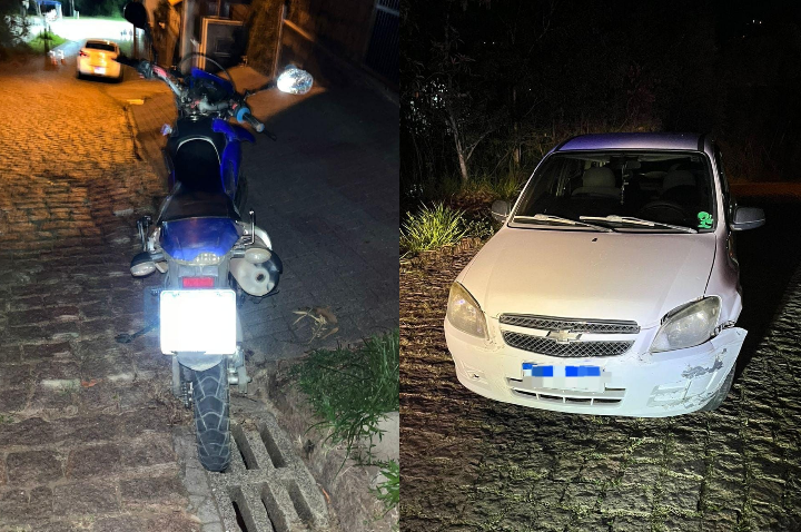 Colisão entre carro e moto deixa dois feridos em Ibirama