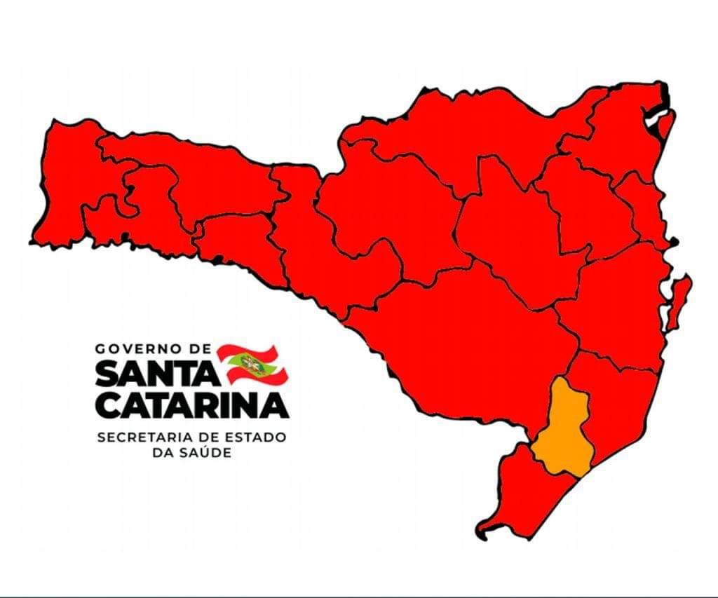 Alto e médio vale do Itajaí estão em risco gravíssimo para Covid-19.