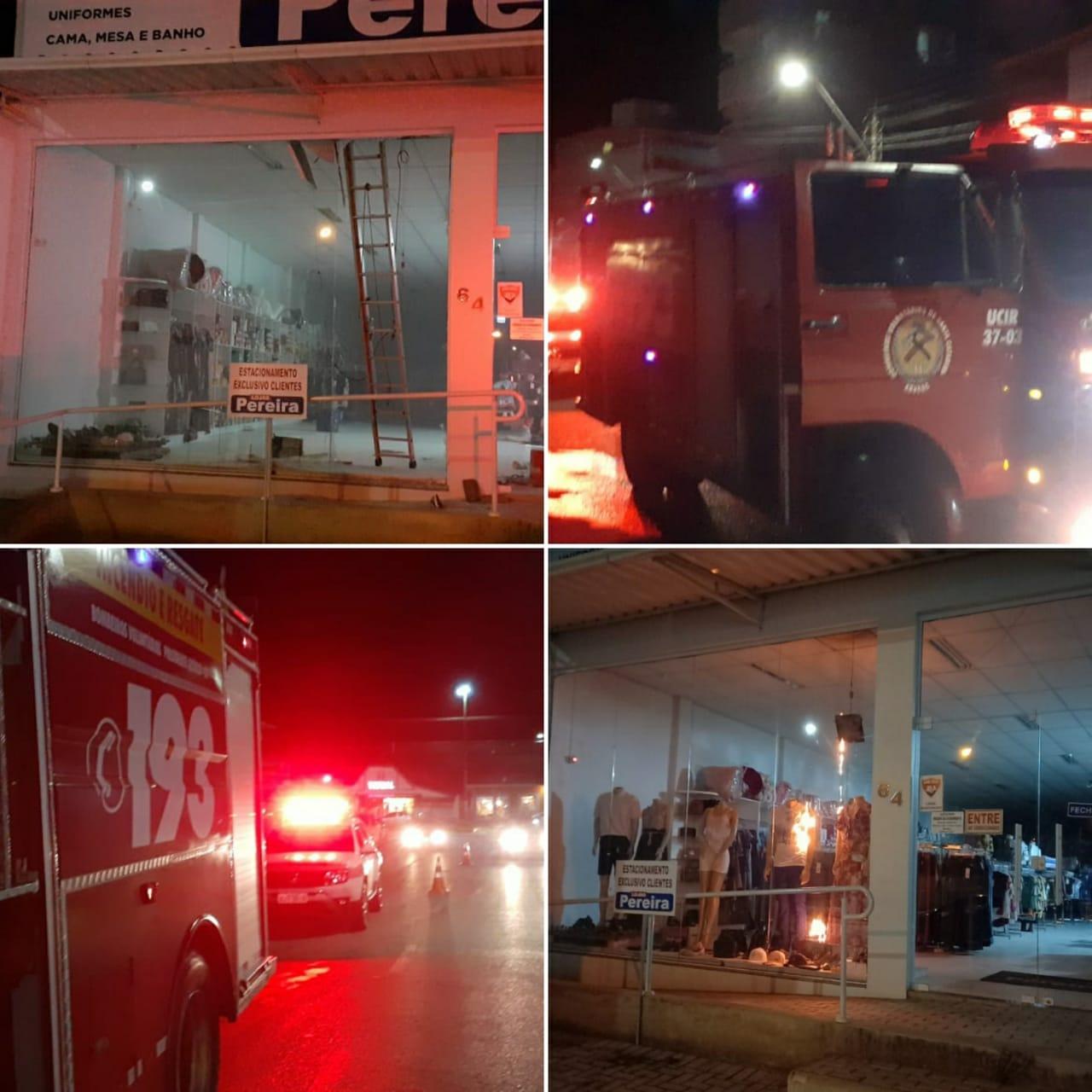 Princípio de incêndio atinge estabelecimento comercial em Presidente Getúlio.