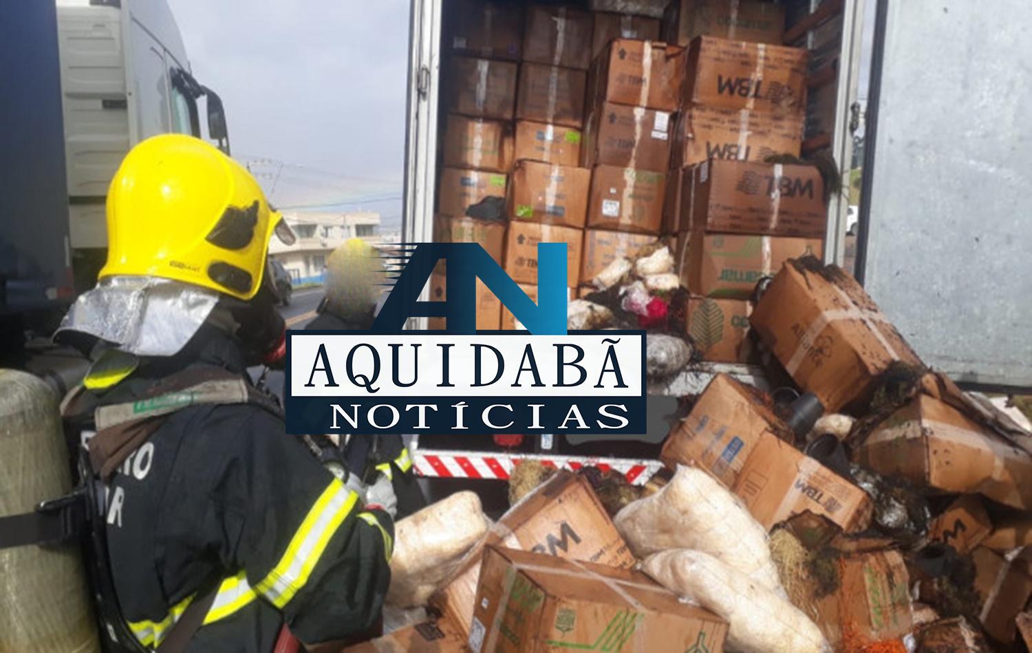 Rio do Sul - Princípio de incêndio em caminhão na BR 470