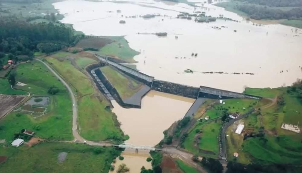 Barragem de Taió após as chuvas dos últimos dias.