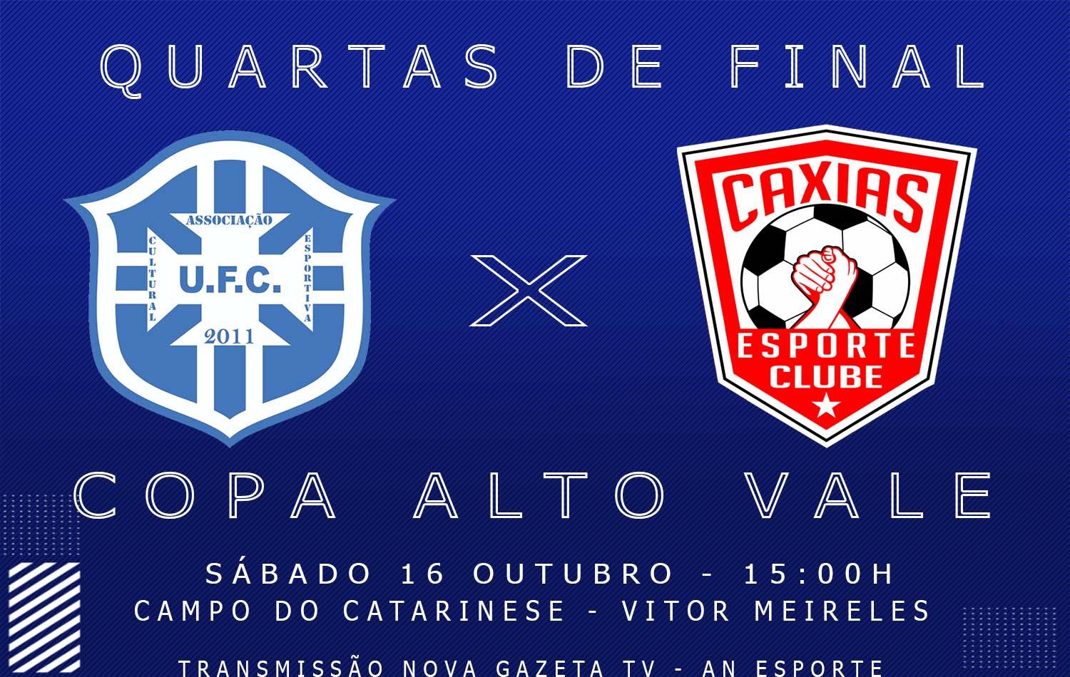UFC/RC Confecções enfrenta Caxias E.C. nas quartas de Final da Copa Alto Vale  neste sábado (16).