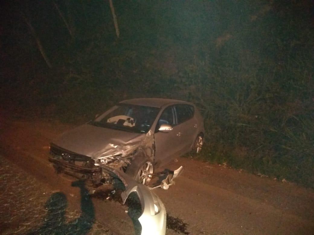 Acidente entre dois carros na BR 470 em Ascurra.