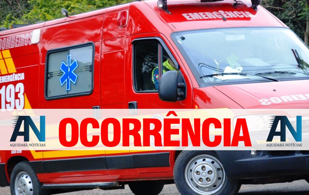 Motociclista fica ferido em acidente na cidade de José Boiteux.