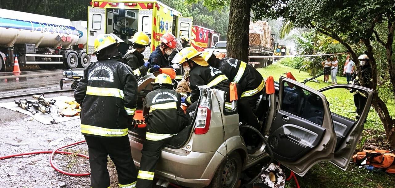Homem fica gravemente ferido em acidente na BR 470.