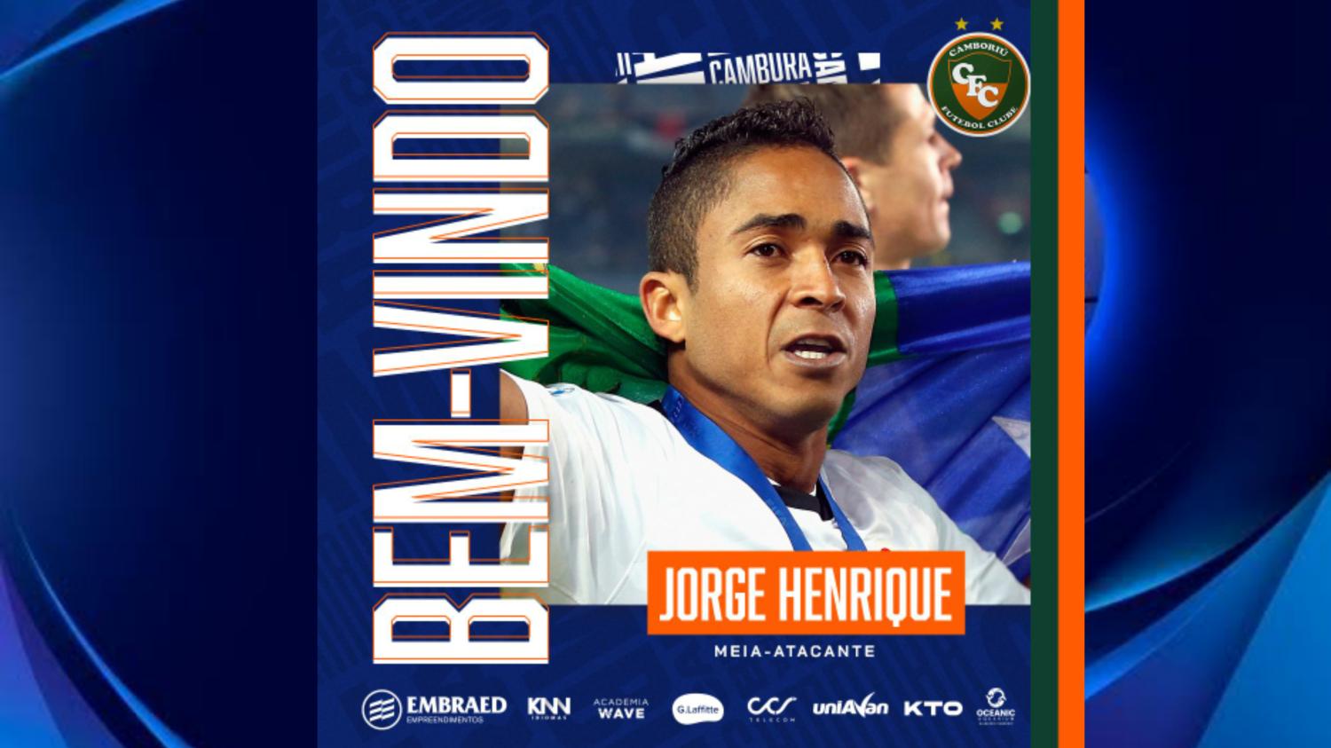 Jogador Campeão do mundo Jorge Henrique é novo reforço Camboriú FC