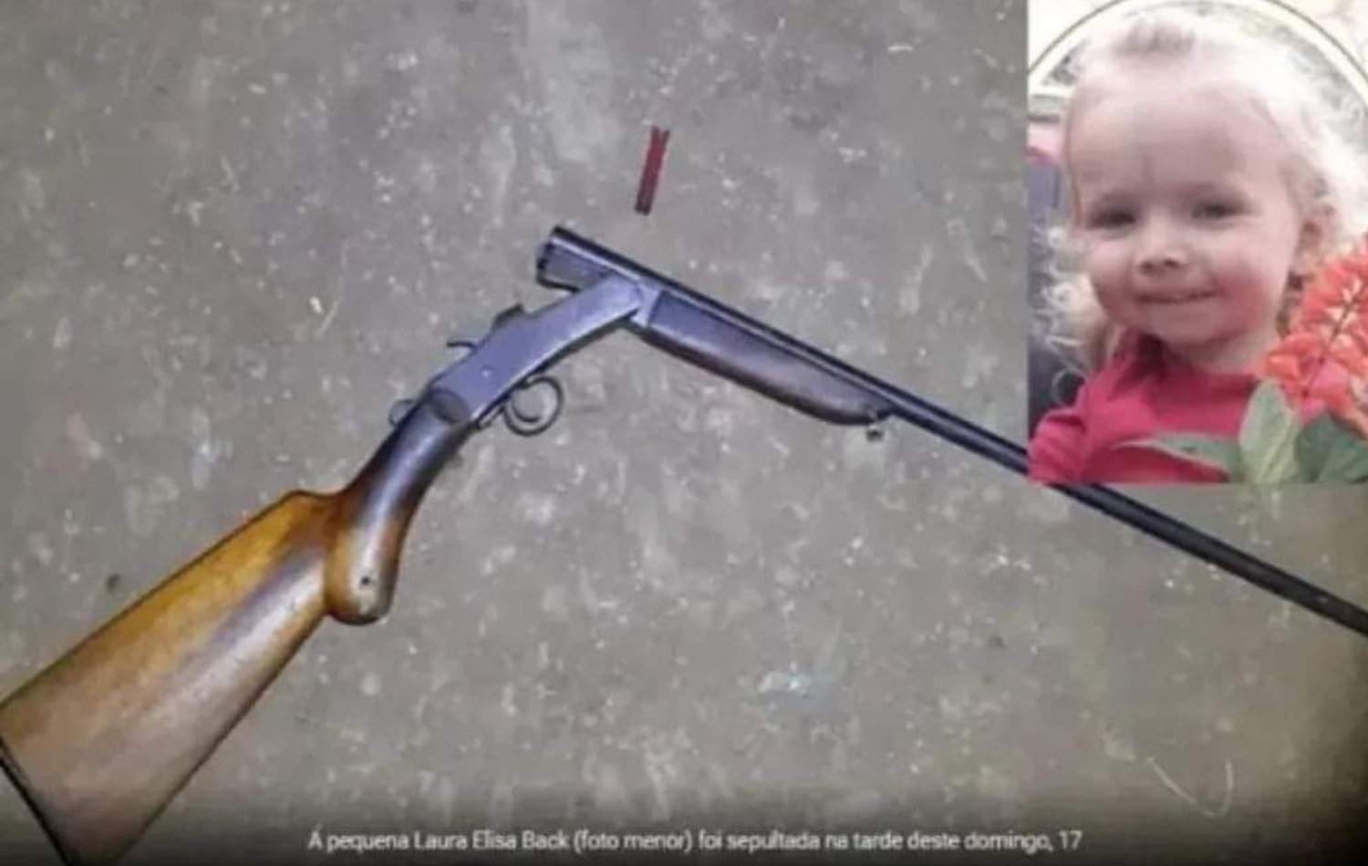Polícia investiga morte de uma menina de 02 anos, após ela ser atingida por um tiro dado pelo próprio pai.