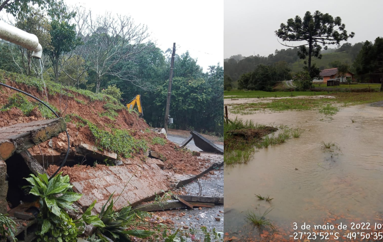 Chuva causa transtornos no alto vale do Itajaí.