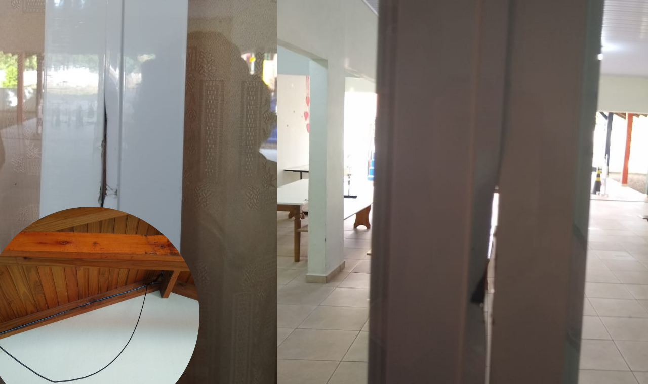Criminosos tentam arrombar escola em Apiúna.