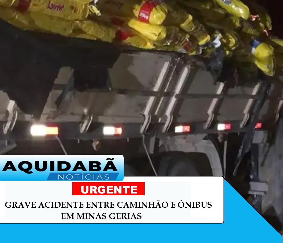 Grave acidente entre caminhão e ônibus deixa mortos em Minas Gerais.