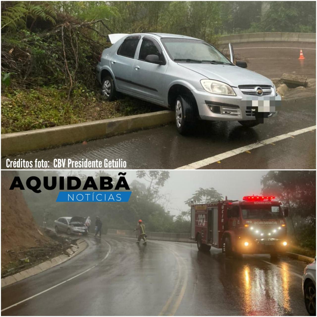 Uma pessoa fica ferida após colisão entre dois carros em Presidente Getúlio.
