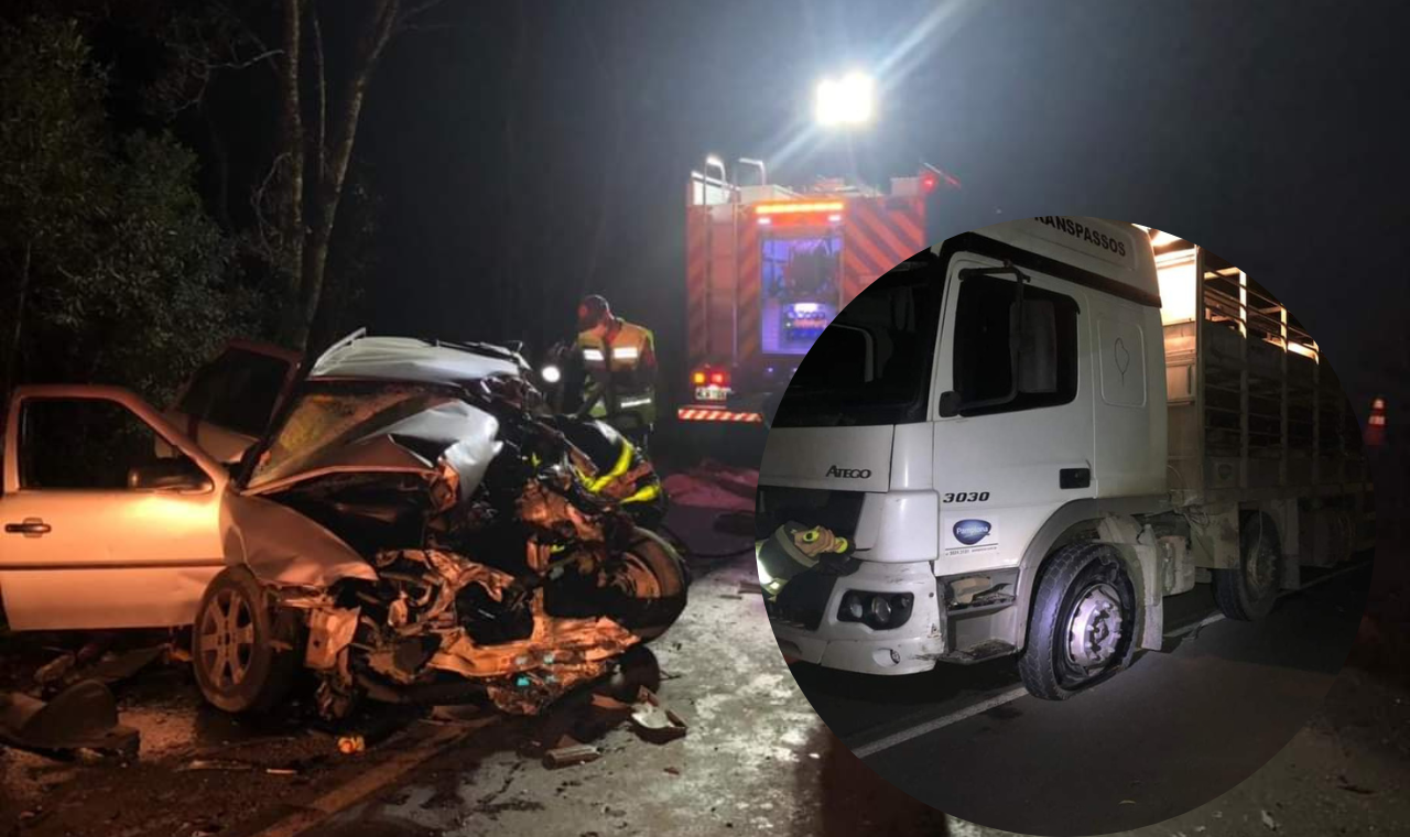 Tragédia, criança de 04 anos e uma mulher perdem a vida em grave acidente na BR 470.