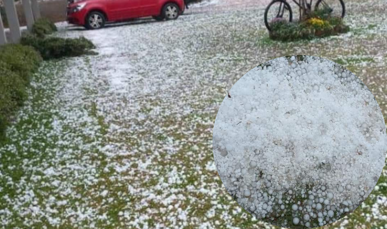 Chuva de granizo atinge algumas cidades de Santa Catarina.