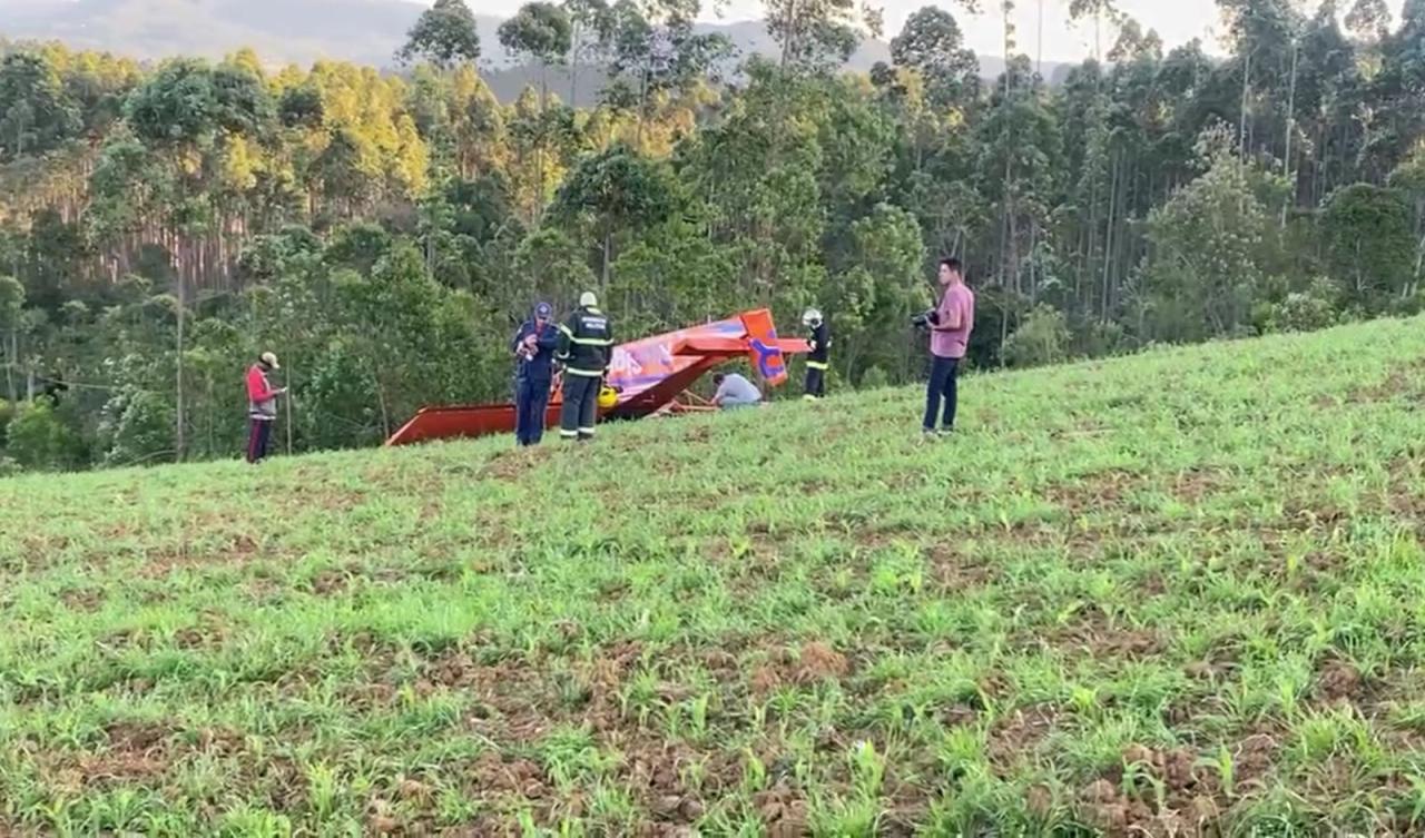 Queda de avião em Lontras mobiliza bombeiros voluntários.