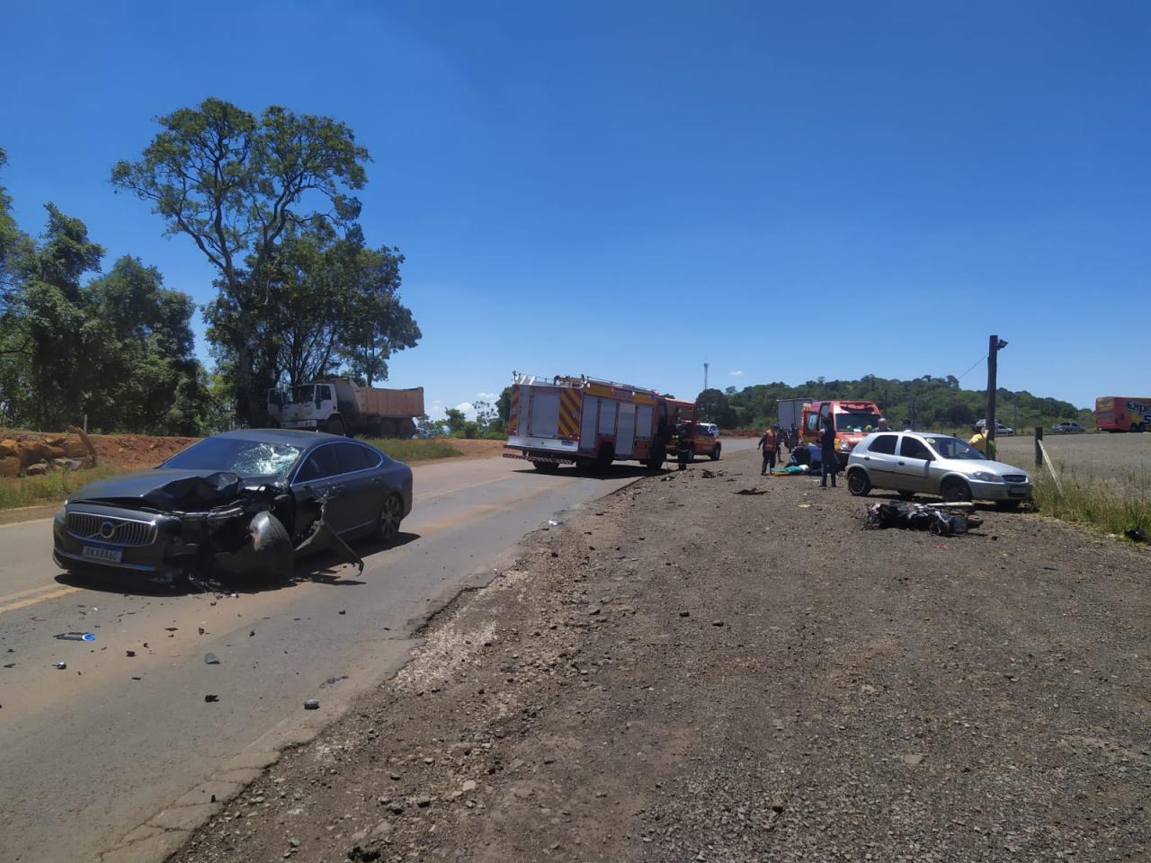 Motociclista morre em grave colisão no Oeste de Santa Catarina.