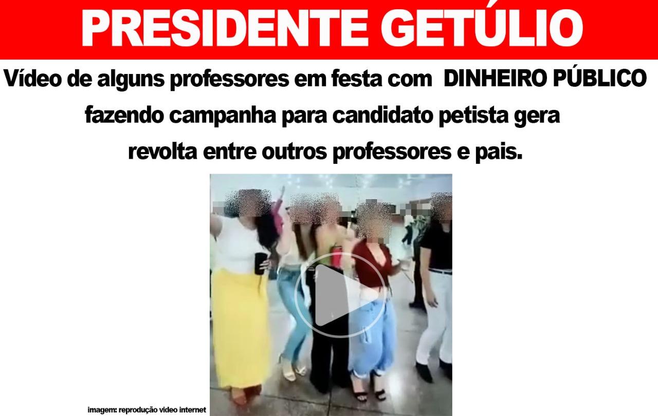 Vídeo de alguns professores fazendo L em uma festa paga com dinheiro público gera revolta entre outros professores e pais em Presidente Getúlio.