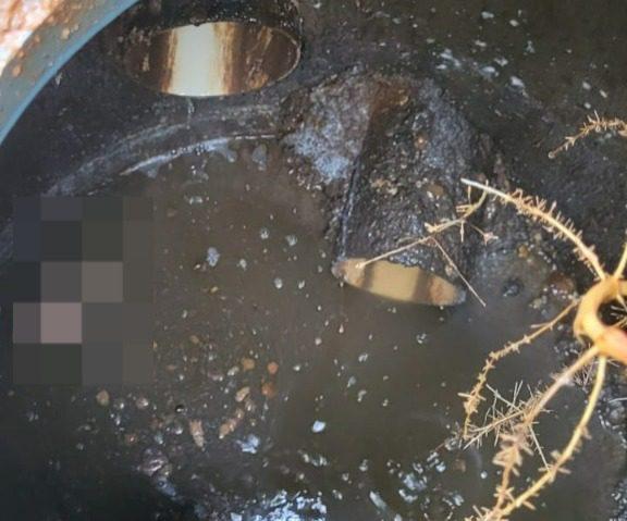 Feto é encontrado em caixa de esgoto de condomínio.