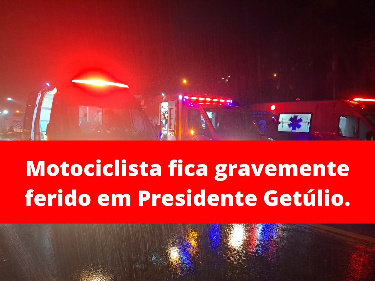 Motociclista fica gravemente ferido após colisão em Presidente Getúlio.