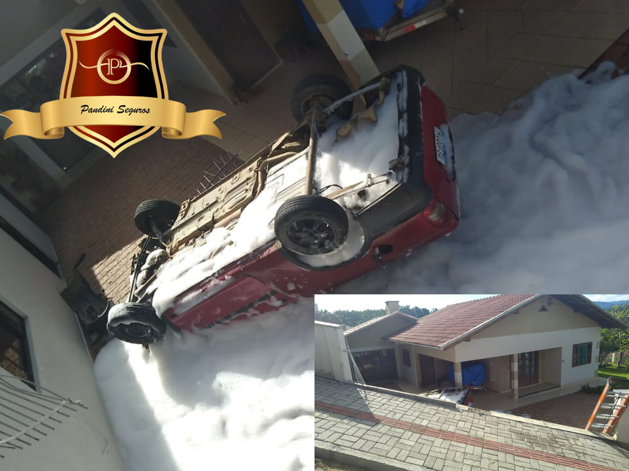 Motorista perde o controle do veículo e invade pátio de uma residência na cidade de Ibirama.