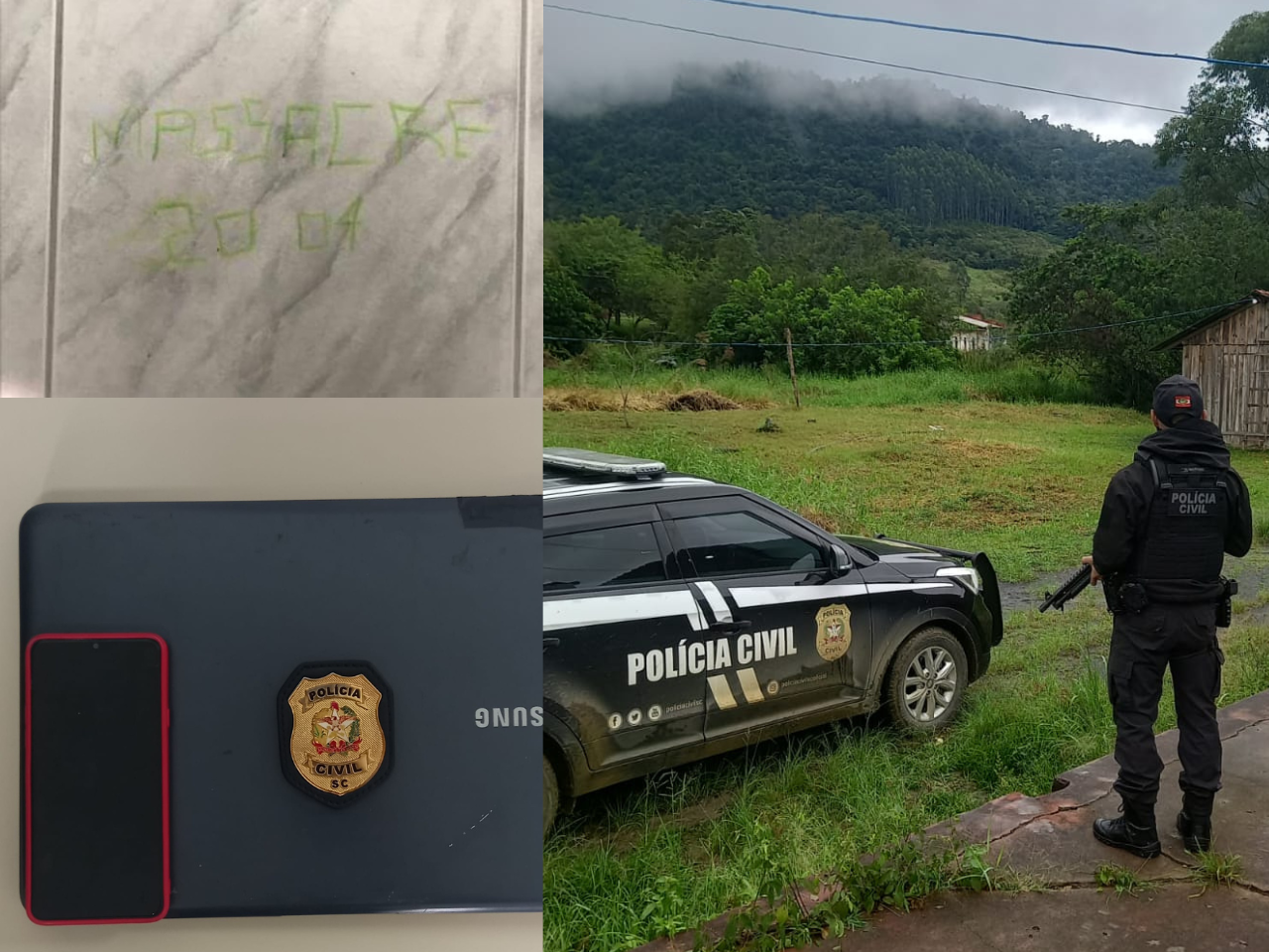 Polícia Civil cumpre mandado de busca e apreensão em residência de adolescente que teria feito menção  a ataque em José Boiteux.