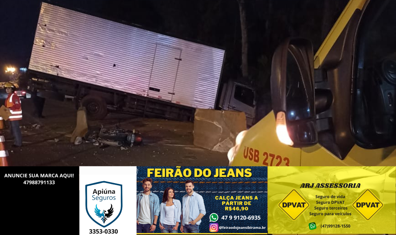 Homem fica gravemente ferido em acidente na BR-470 em Indaial.