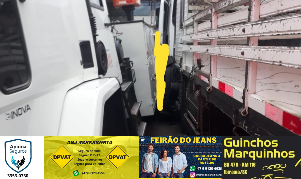 Homem morre após ser prensado por caminhão em Rio do Sul.