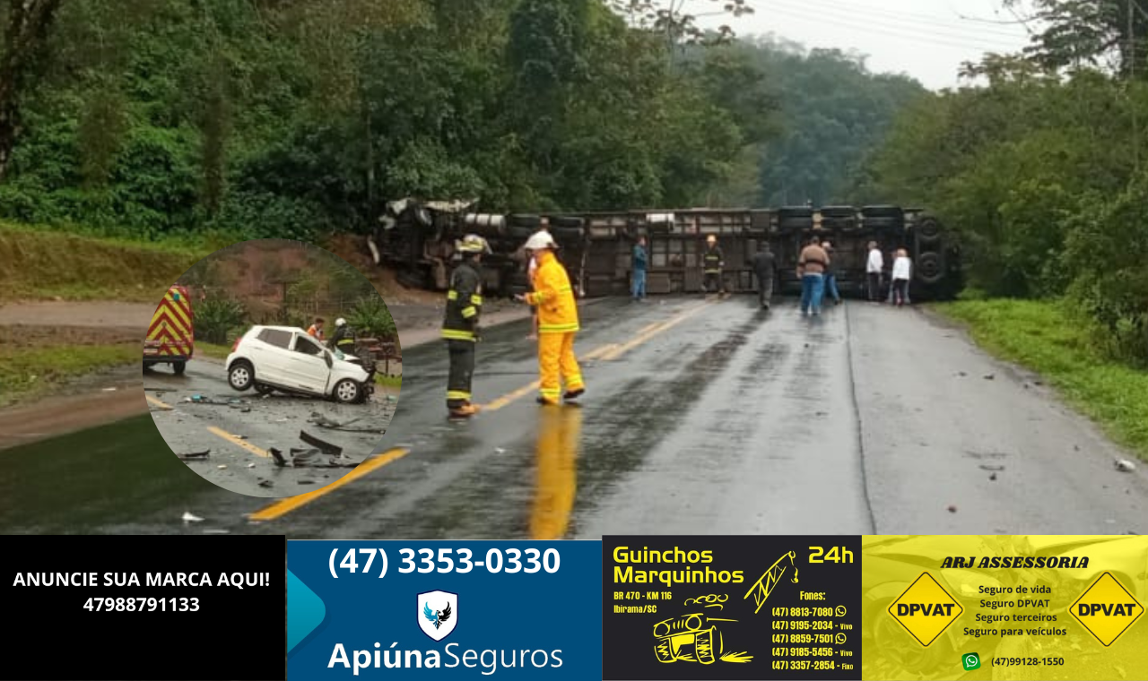Grave acidente com óbito na BR-470.