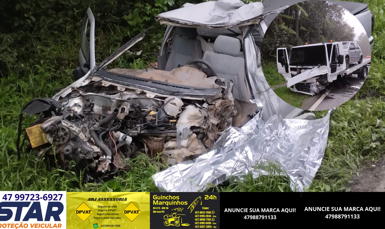 Duas pessoas morrem em grave acidente na BR-470