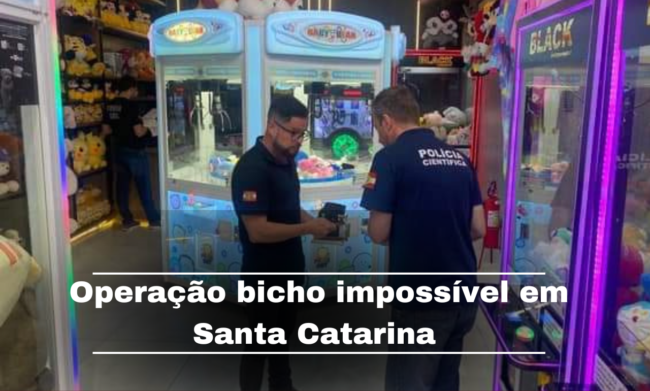 Policia Civil deflagra a operação bicho impossível; máquinas de pegar bichos de pelúcia em shoppings eram usadas para lavagem de dinheiro em SC.