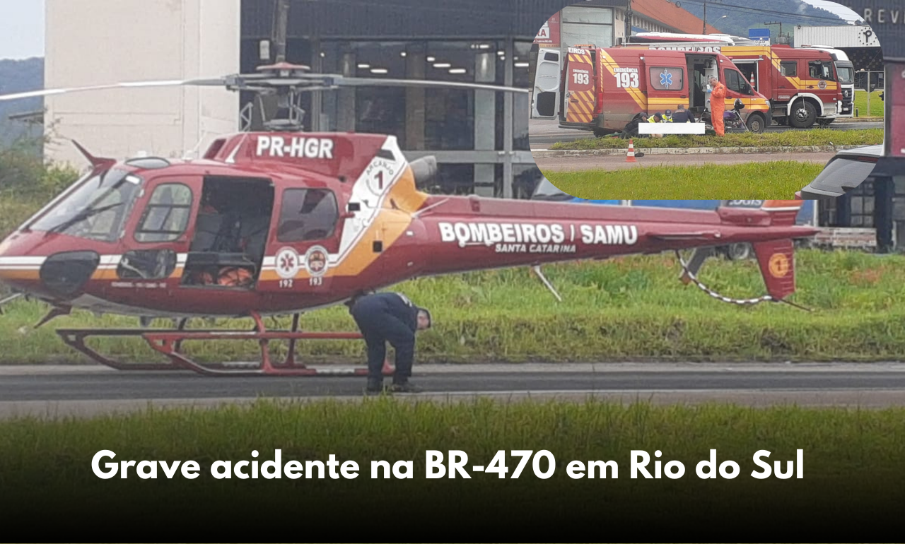 Grave acidente na BR-470 em Rio do Sul nesta manhã de terça-feira (17)