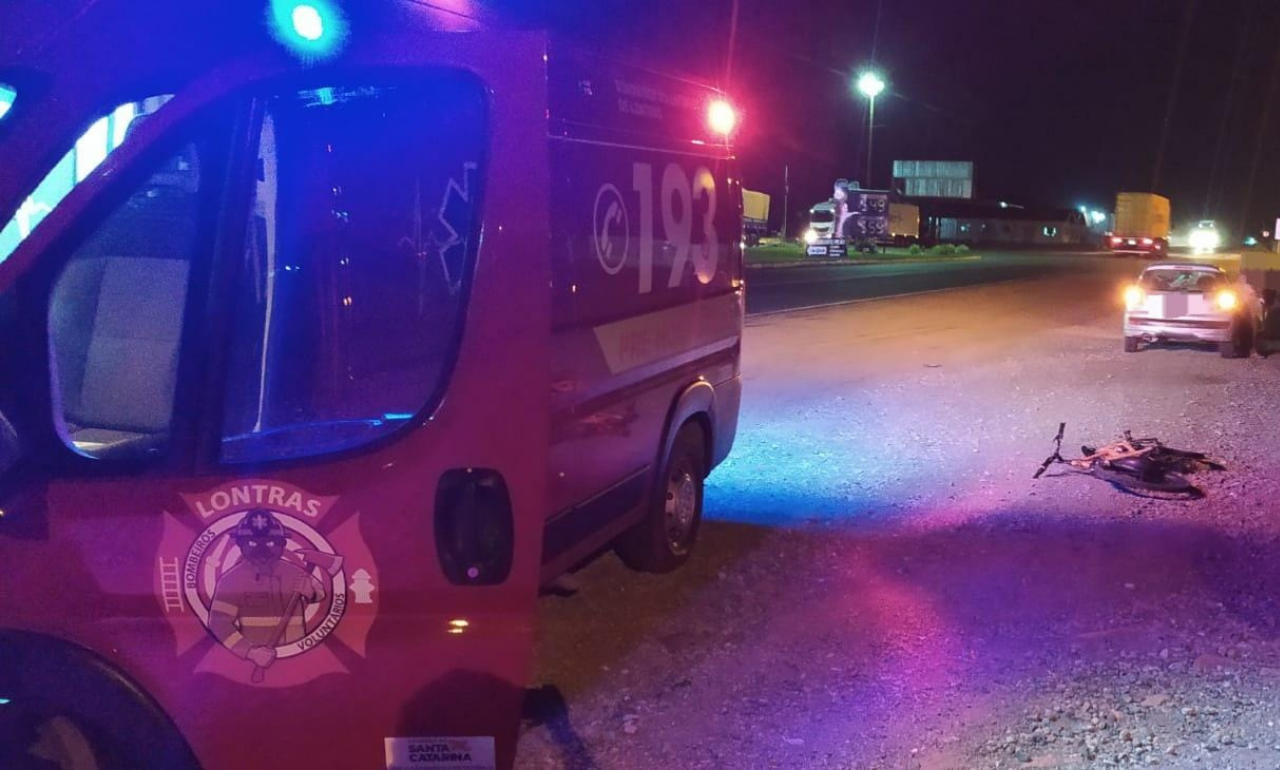 Bombeiros de Lontras atendem atropelamento na BR-470 