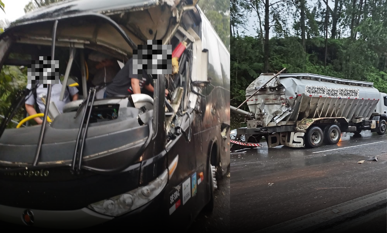 Grave acidente envolvendo ônibus na BR-470 em Trombudo Central. 