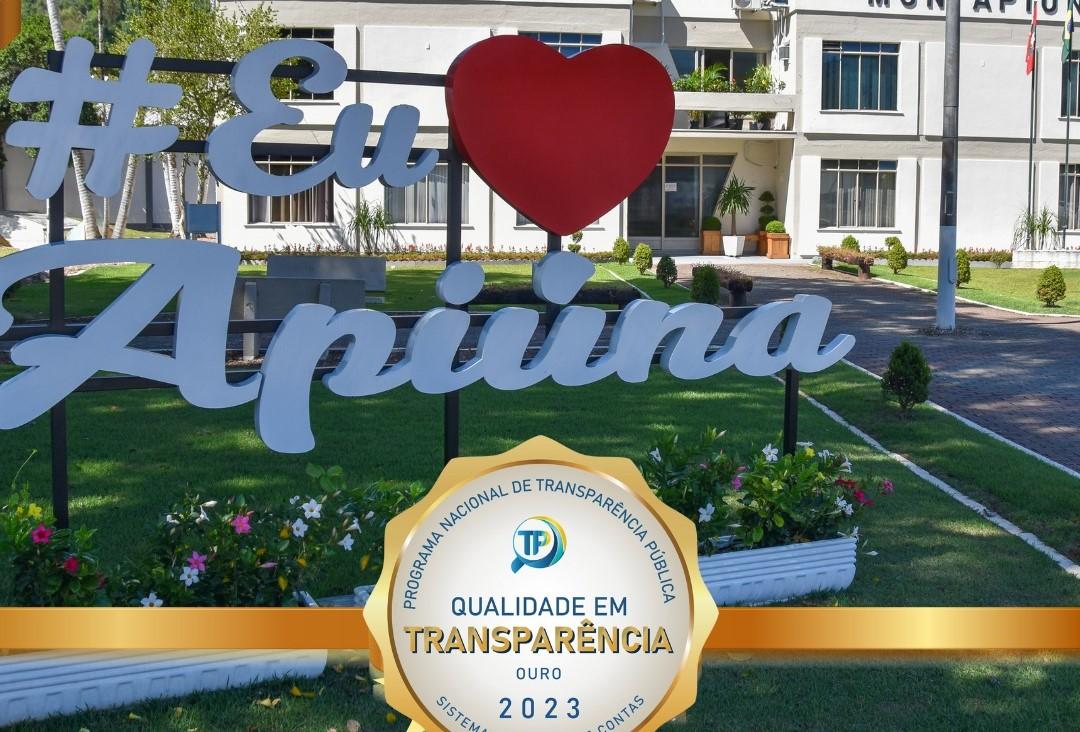 Prefeitura de Apiúna recebe Selo Ouro de Reconhecimento em Transparência Pública