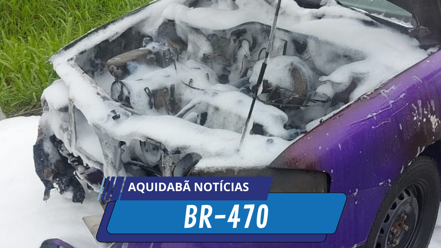 Incêndio em veículo BR-470 em Rodeio