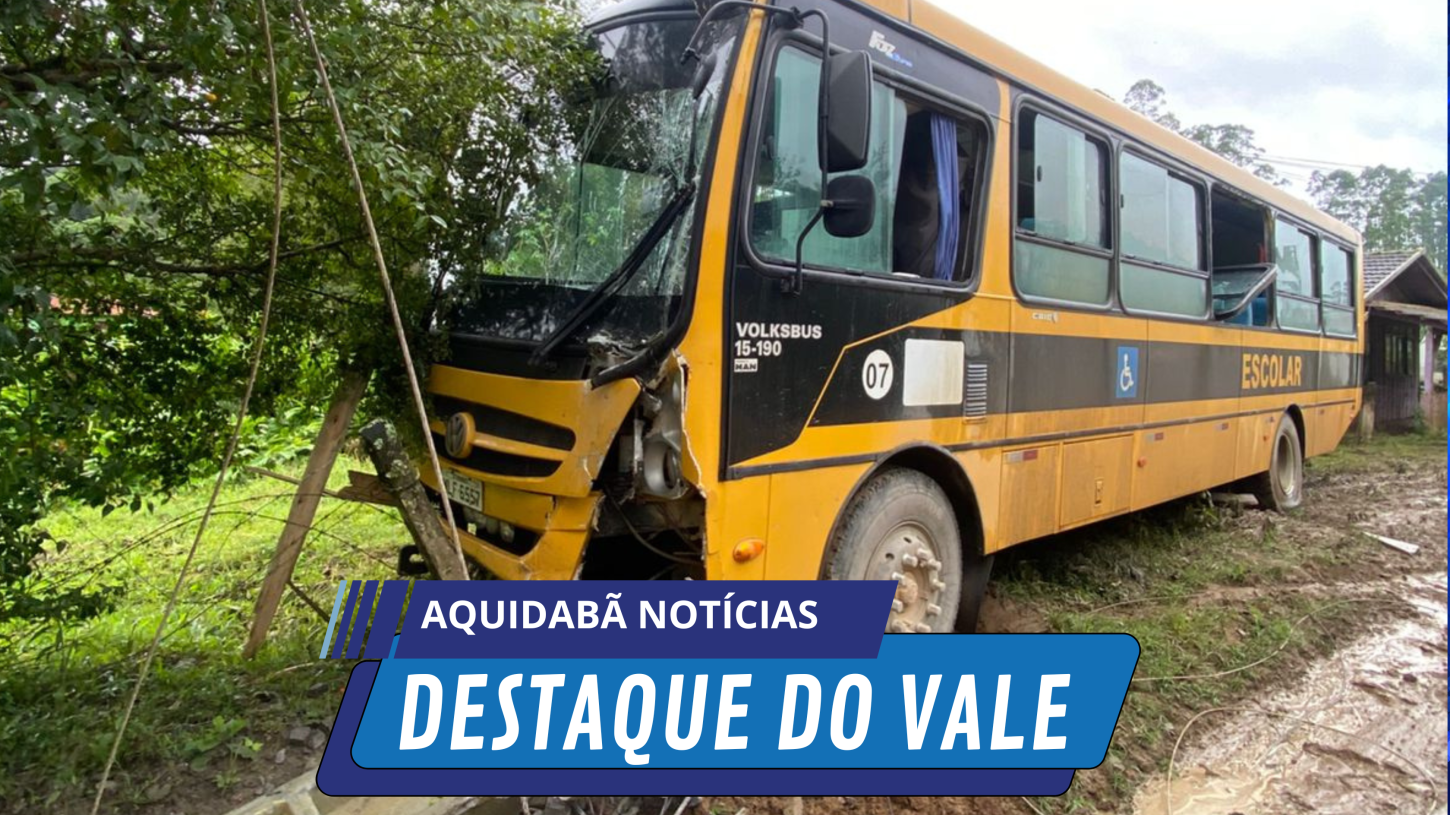 Motorista perde controle e colide ônibus em poste