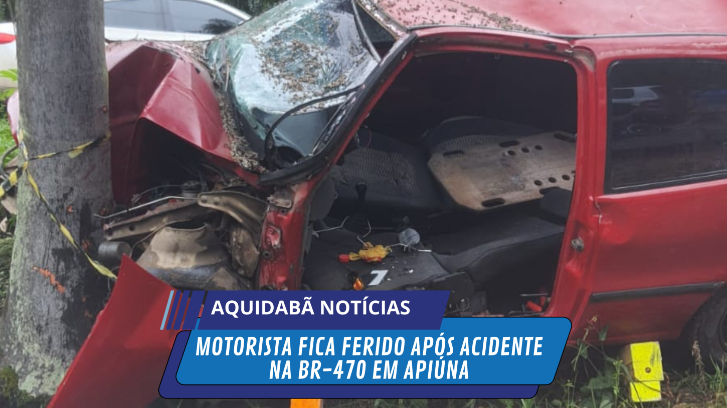 Motorista fica ferido após acidente na BR-470 em Apiúna