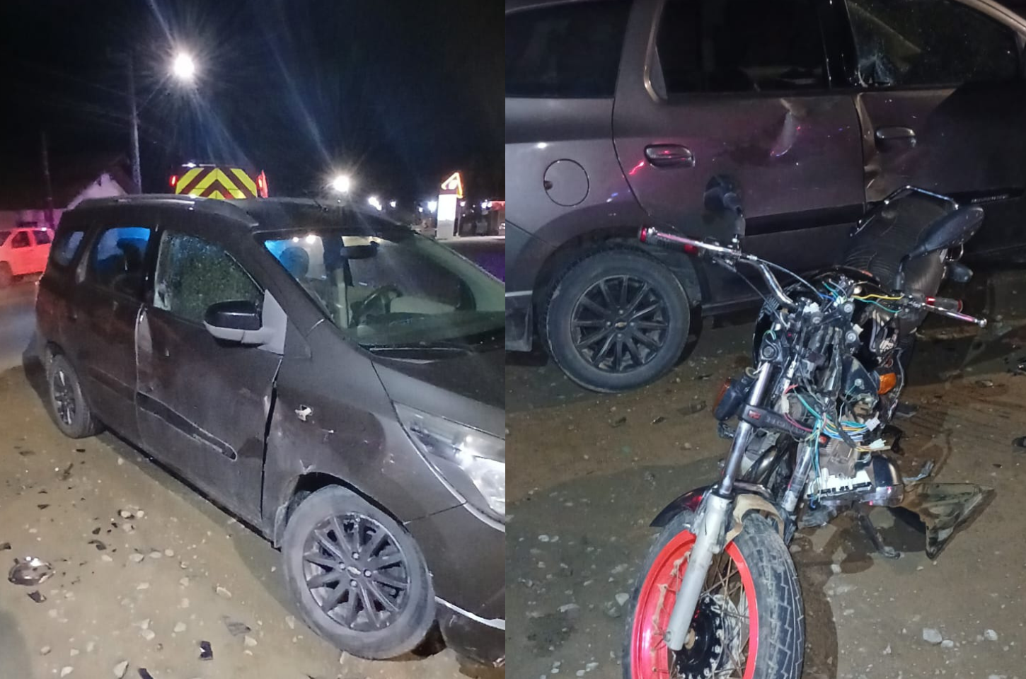 Acidente entre carro e moto deixa motociclista ferido em Rodeio