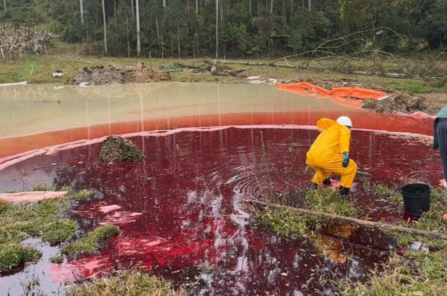 Tragédia ambiental: IMA atua na contenção após combustível atingir córrego em Presidente Nereu