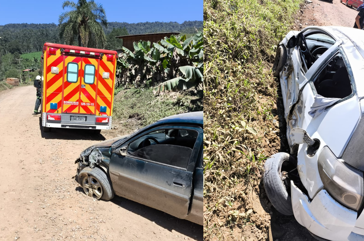 Acidente entre dois veículos deixa duas vítimas em José Boiteux