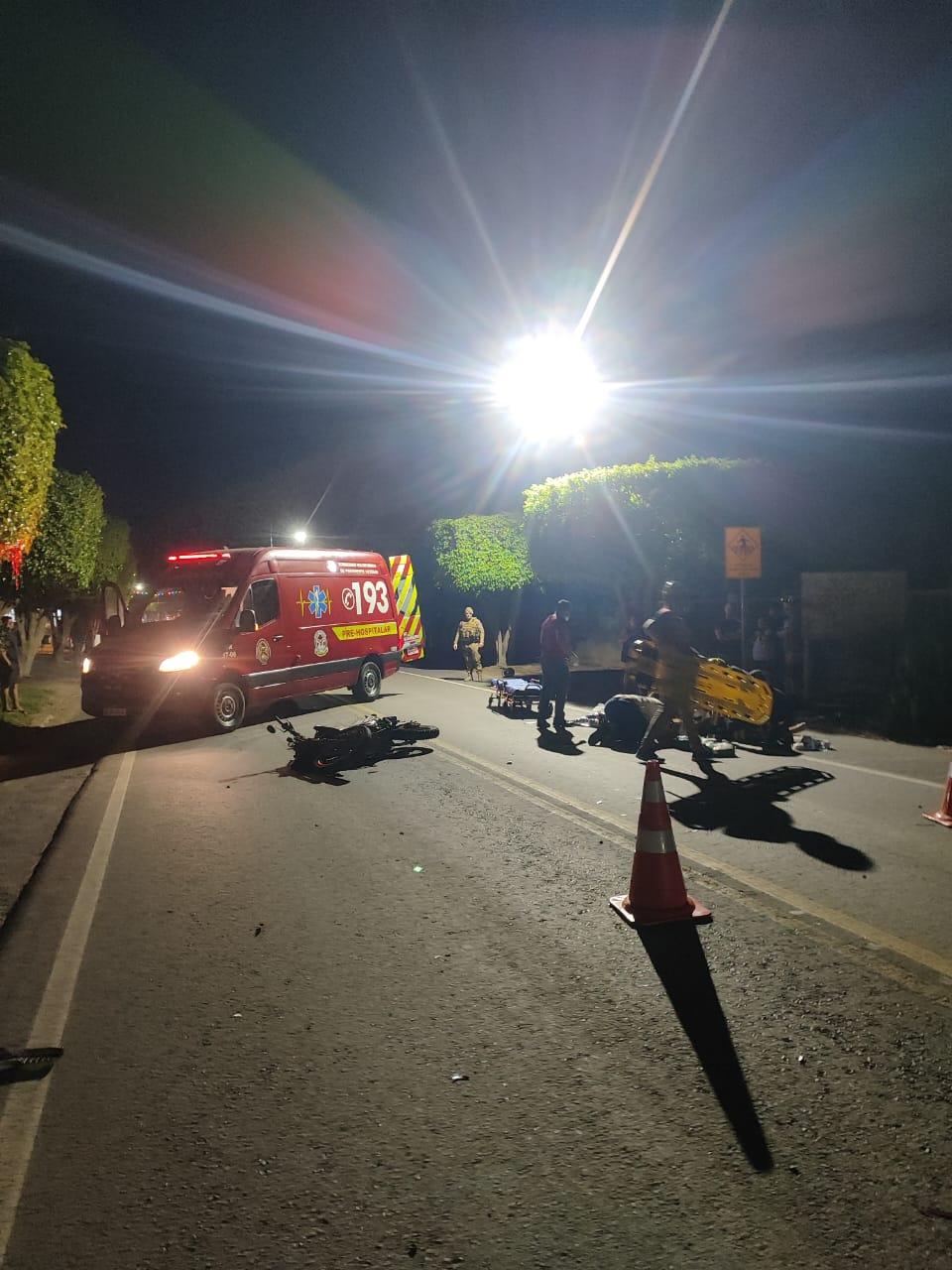 Grave acidente entre carro e moto deixa duas pessoas em estado grave em Presidente Getúlio