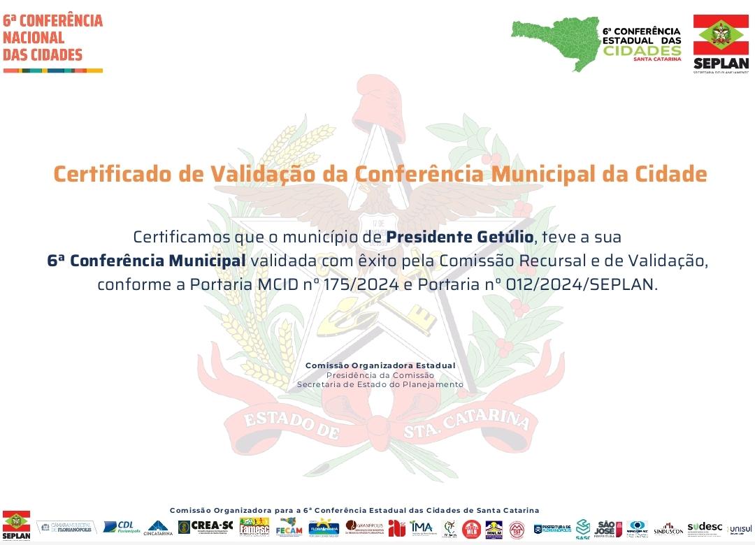 Presidente Getúlio tem conferência municipal validada e participa das etapas estadual e nacional das Cidades
