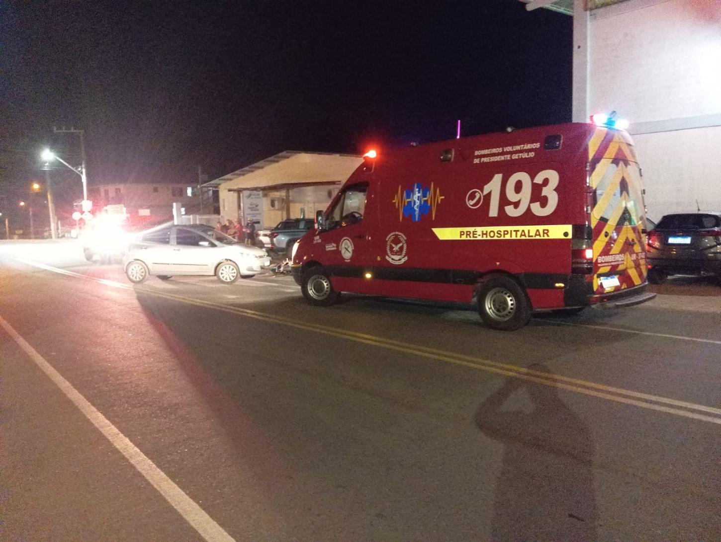 Bombeiros atendem três acidentes de trânsito em Presidente Getúlio nesta quinta-feira